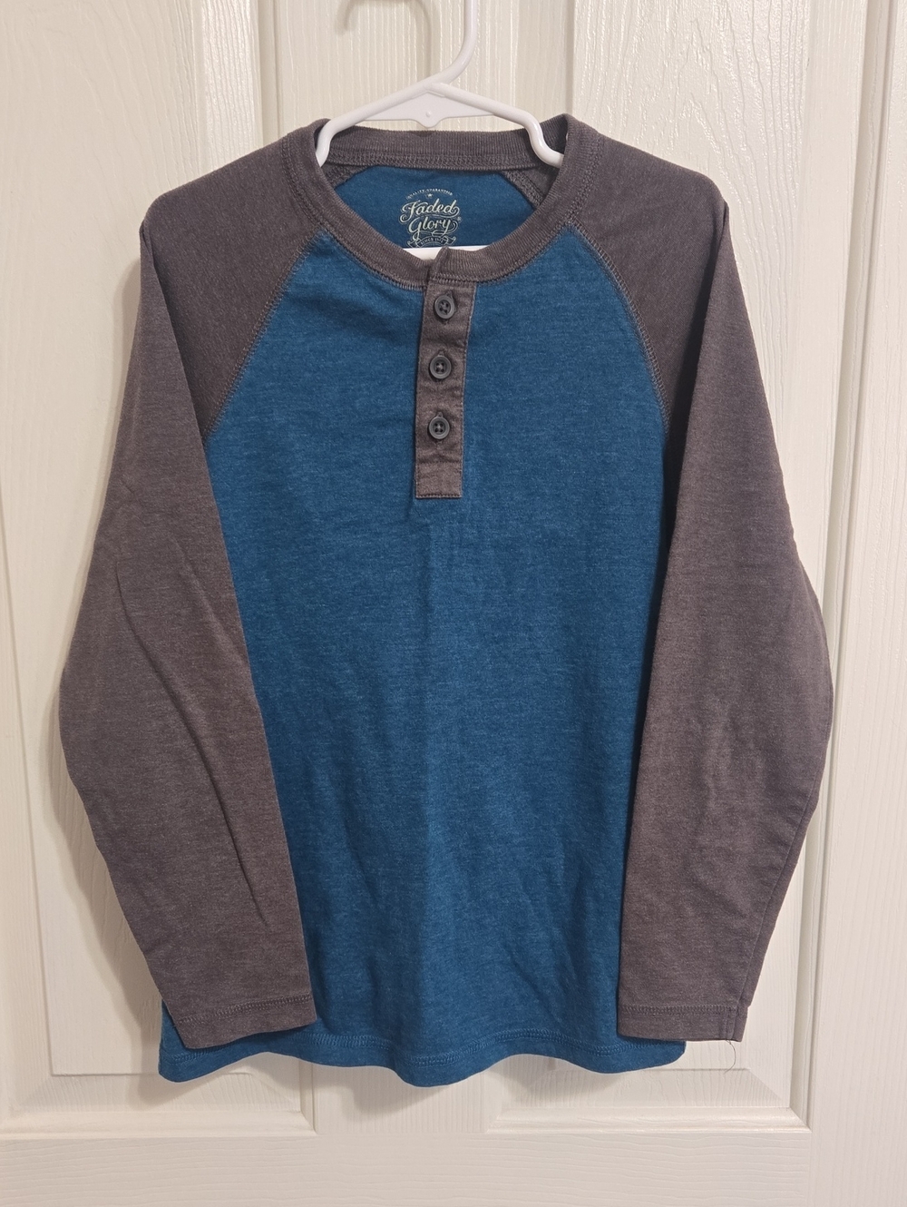 Faded glory blue and grey long sleeve shirt